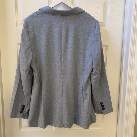 Talbots Plus-Size “Aberdeen” Knit Blazer 14W Medium Blue Heather Ponte EUC - Picture 3 of 5
